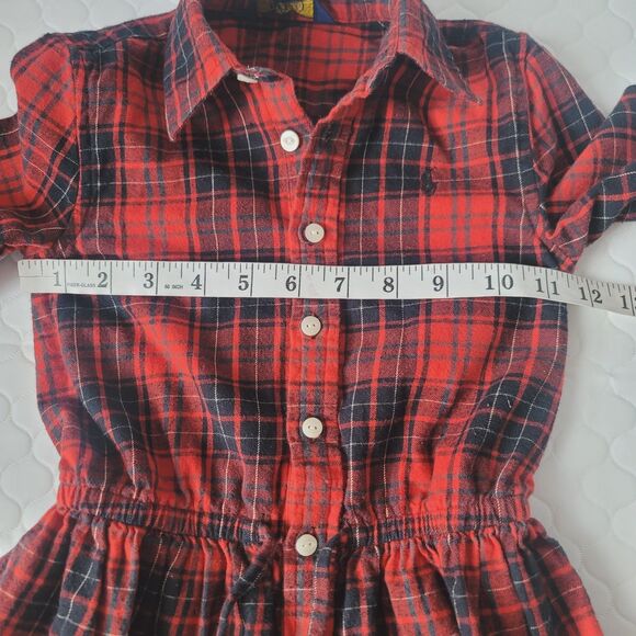 Polo Ralph Lauren Girls Red Black Plaid Fit Flare Holiday Dress Size 5 - Picture 5 of 14